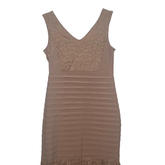 CANDALITE PETITE Sleeveless Lace Floral Evening Dress Mermaid Hem Pink Size LP - Picture 6 of 12